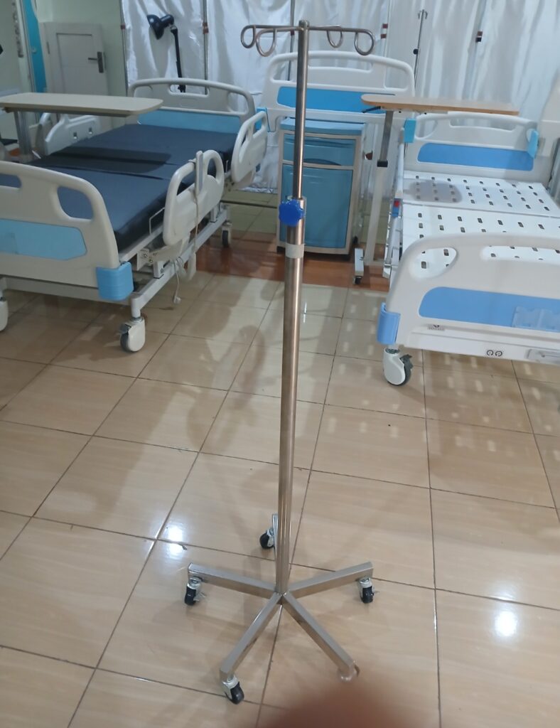 Tiang infus kaki 5 stainless